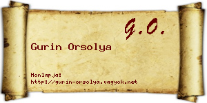 Gurin Orsolya névjegykártya